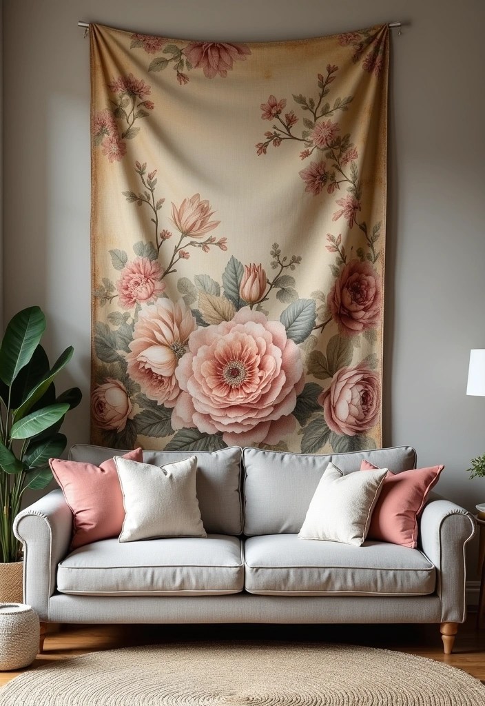 15 Vintage Wall Art Pieces That'll Make Your Walls Tell a Story (You Won't Believe #7!) - 13. Vintage Floral Wall Tapestries