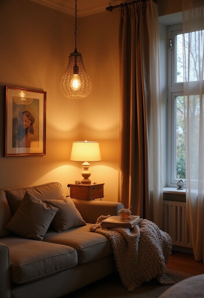 15 Cozy Living Room Inspirations That Will Make You Want to Cuddle Up Right Now! - 3. Layered Lighting