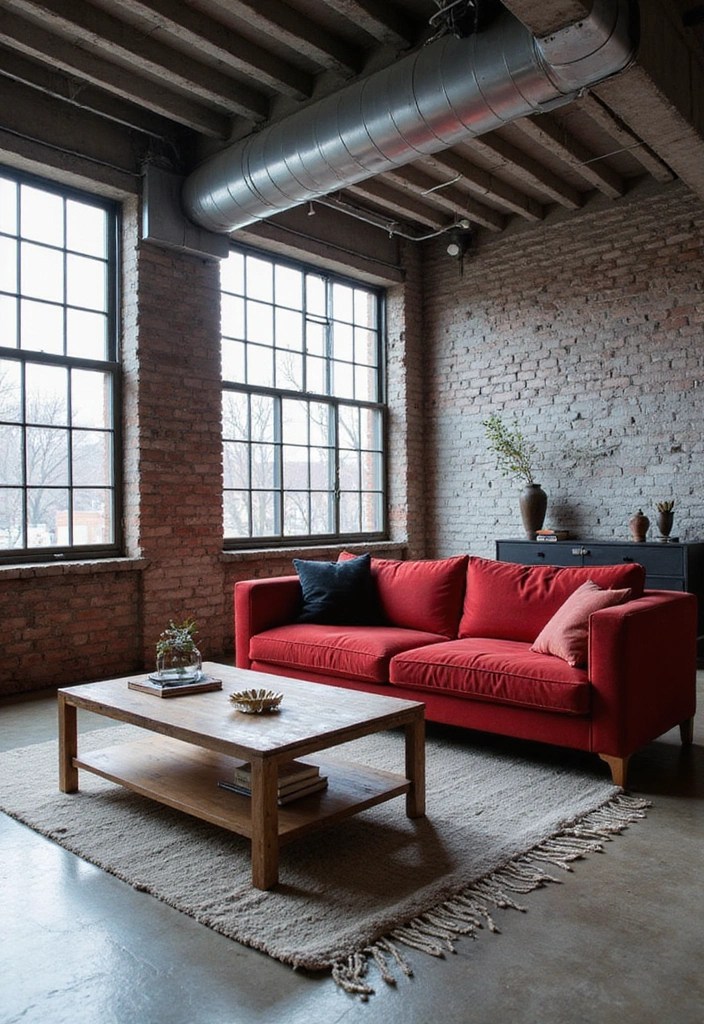 21 Stunning Color Palette Ideas for Interiors That Will Transform Your Space! - 17. Industrial Gray and Red