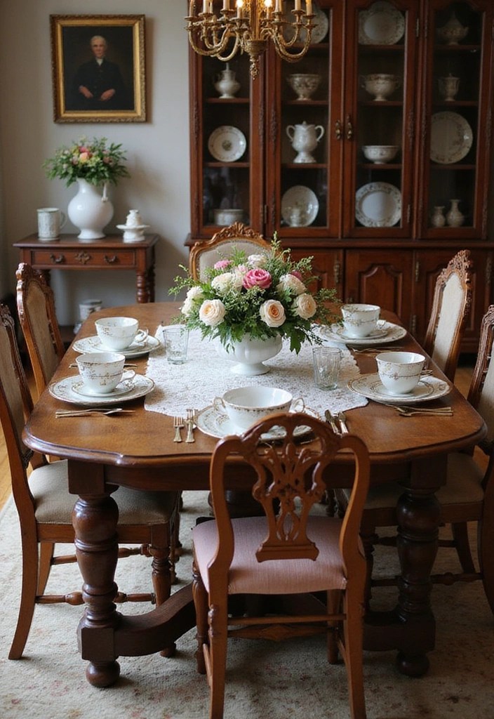 17 Stunning Vintage Furniture Ideas That Will Make Your Home a Timeless Treasure! - 1. Antique Dining Table