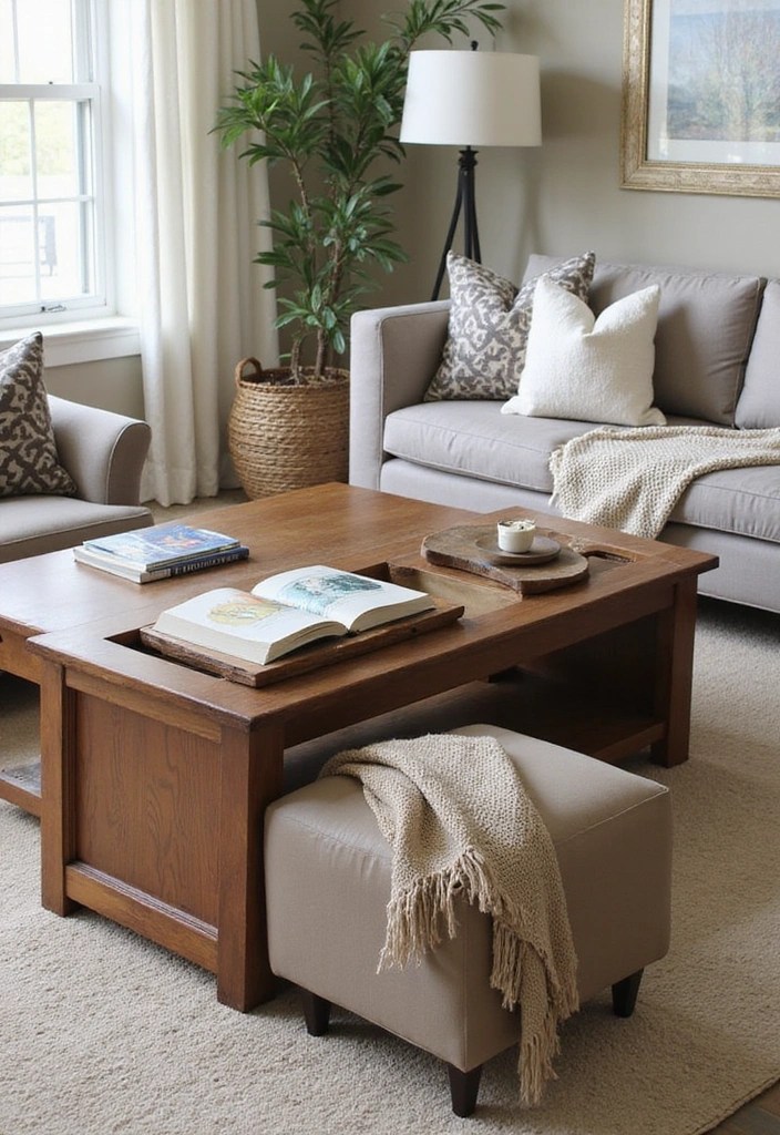 15 Cozy Living Room Inspirations That Will Make You Want to Cuddle Up Right Now! - 14. Multi-Functional Furniture